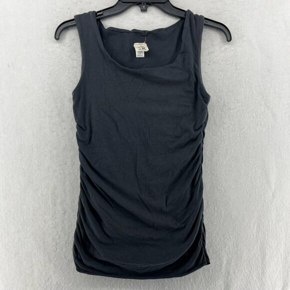 Mom's The Word Tops - Mom's The Word Maternity Tank Top Womens Sz M Gray Ruched Square Neck Sleeveless